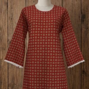 Anvera Red Mosaic Short Kurti