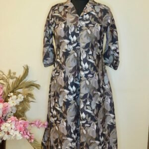 Anvera Midnight Leaf A-Line Kurti - Size L