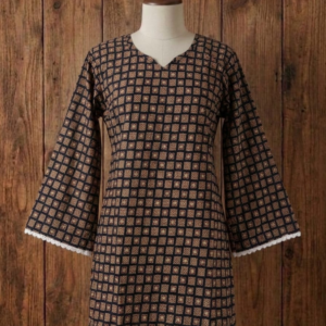 Anvera Blue Mosaic Short Kurti