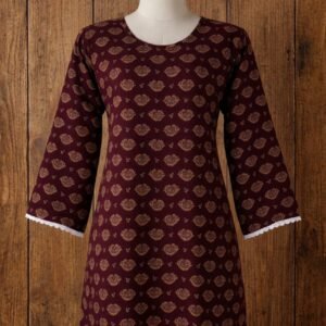 Anvera Maroon Paisley Charm Short Kurti