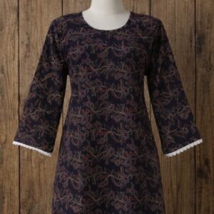 Anvera Midnight Floral Grace Short Kurti
