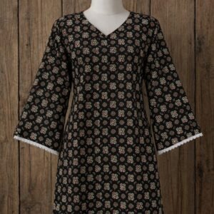 Anvera Midnight Bloom Short Kurti