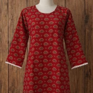 Anvera Red Paisley Charm Short Kurti
